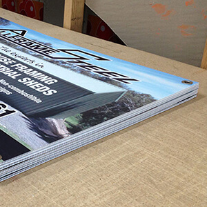 corflute sign with eyelets